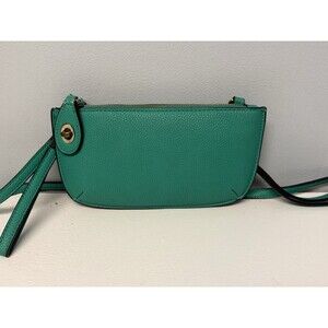 Joy Susan Mini Crossbody Wristlet Clutch Pebbled Green Vegan Leather